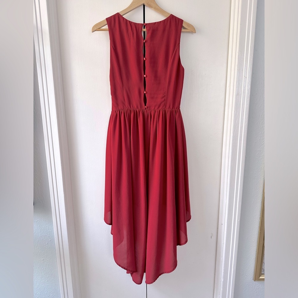 Red High Low Dress by Doe & Rae - Picture 4 of 10